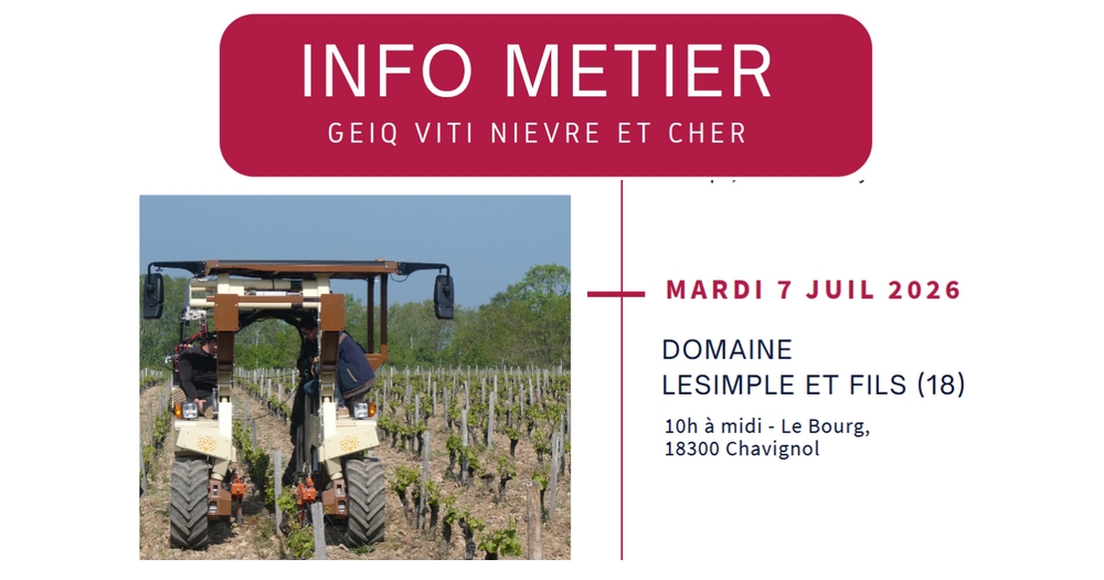 Info métier GEIQ viticulture 7 juillet 2026 à 10h